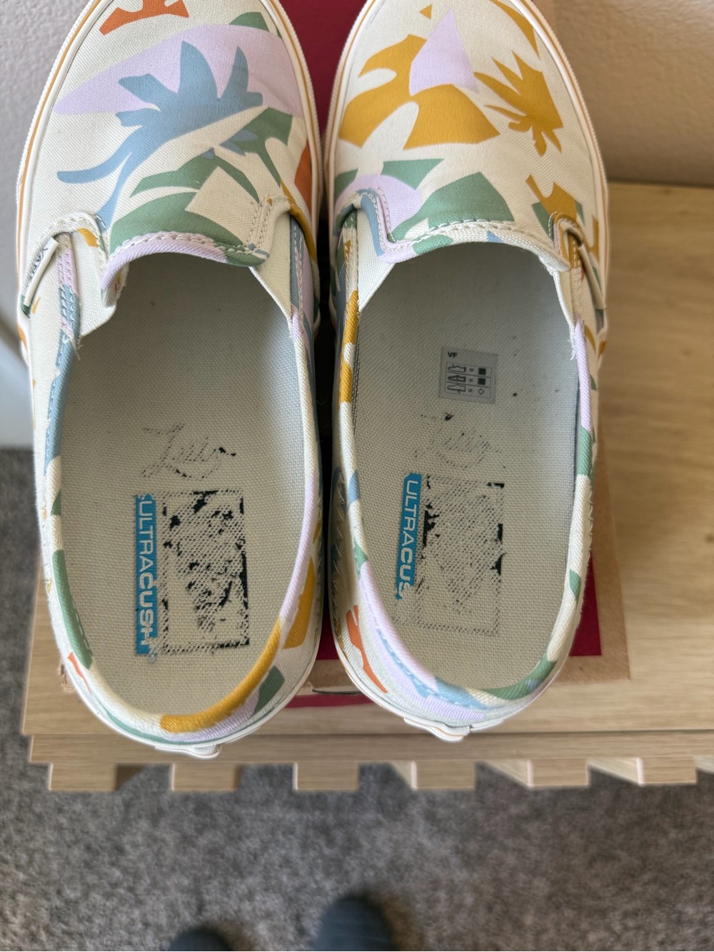 Vans Slip-On Sneakers in White, Yellow, Green, Blue, Pink - Picture 6 of 6